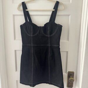 Reformation Nikki Bustier Denim Mini Dress Black - Size 8
